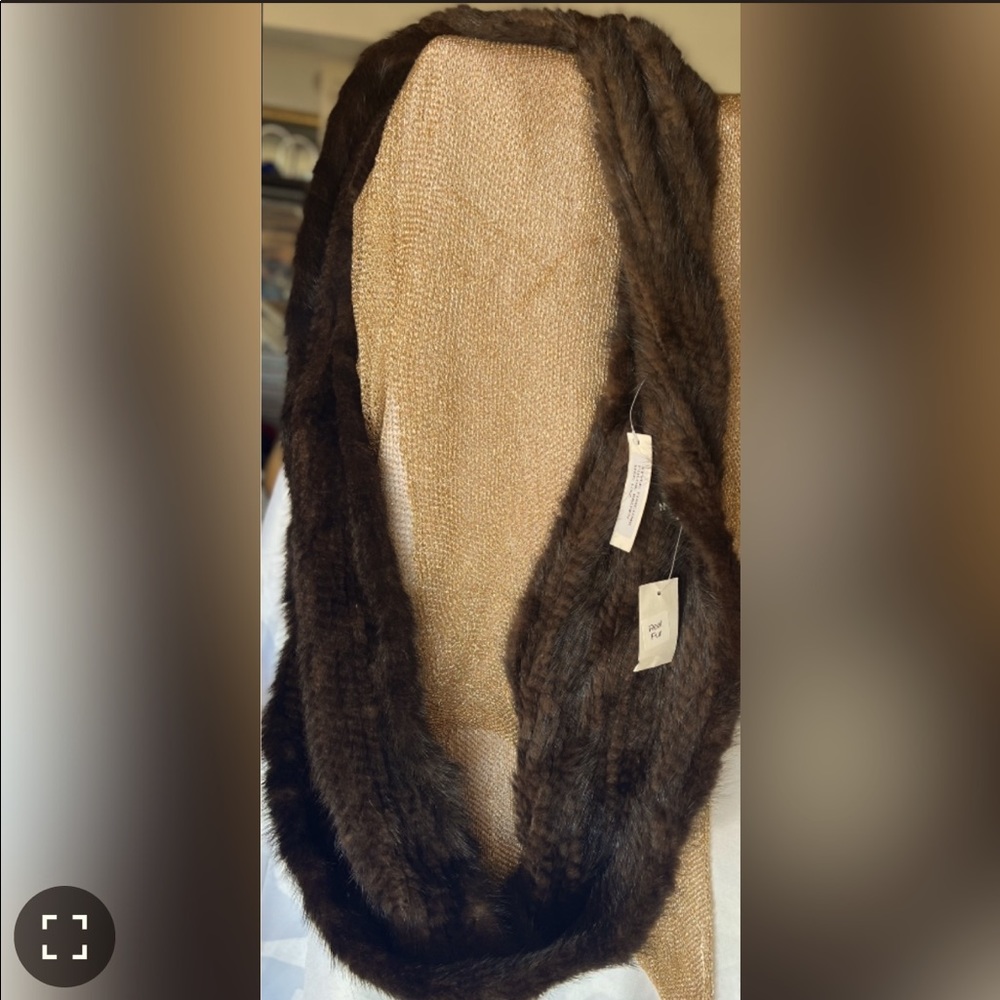 Brand New* Adrienne Landau Real Fur infinity scarf
